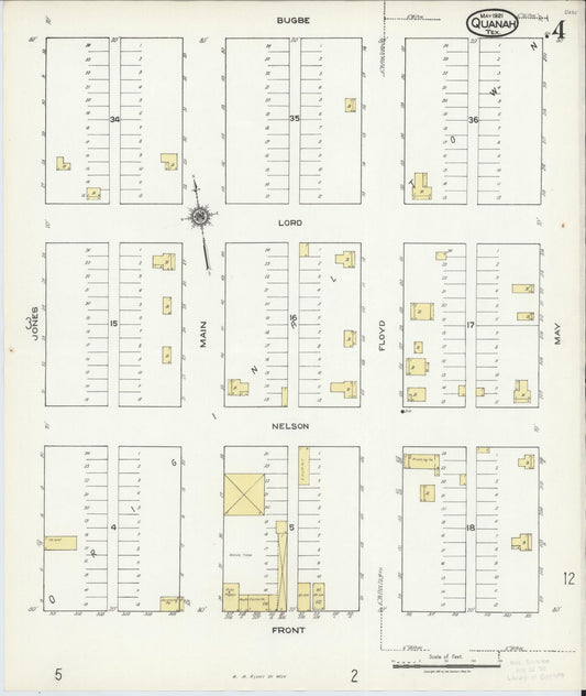 Sanborn Fire Insurance Map from Quanah, Hardeman County, Texas (1921), Sheet #0004 - Historic Sanborn Fire Insurance Map Print, vintage old map wall art, antique decor, genealogy gift, Texas Texas map