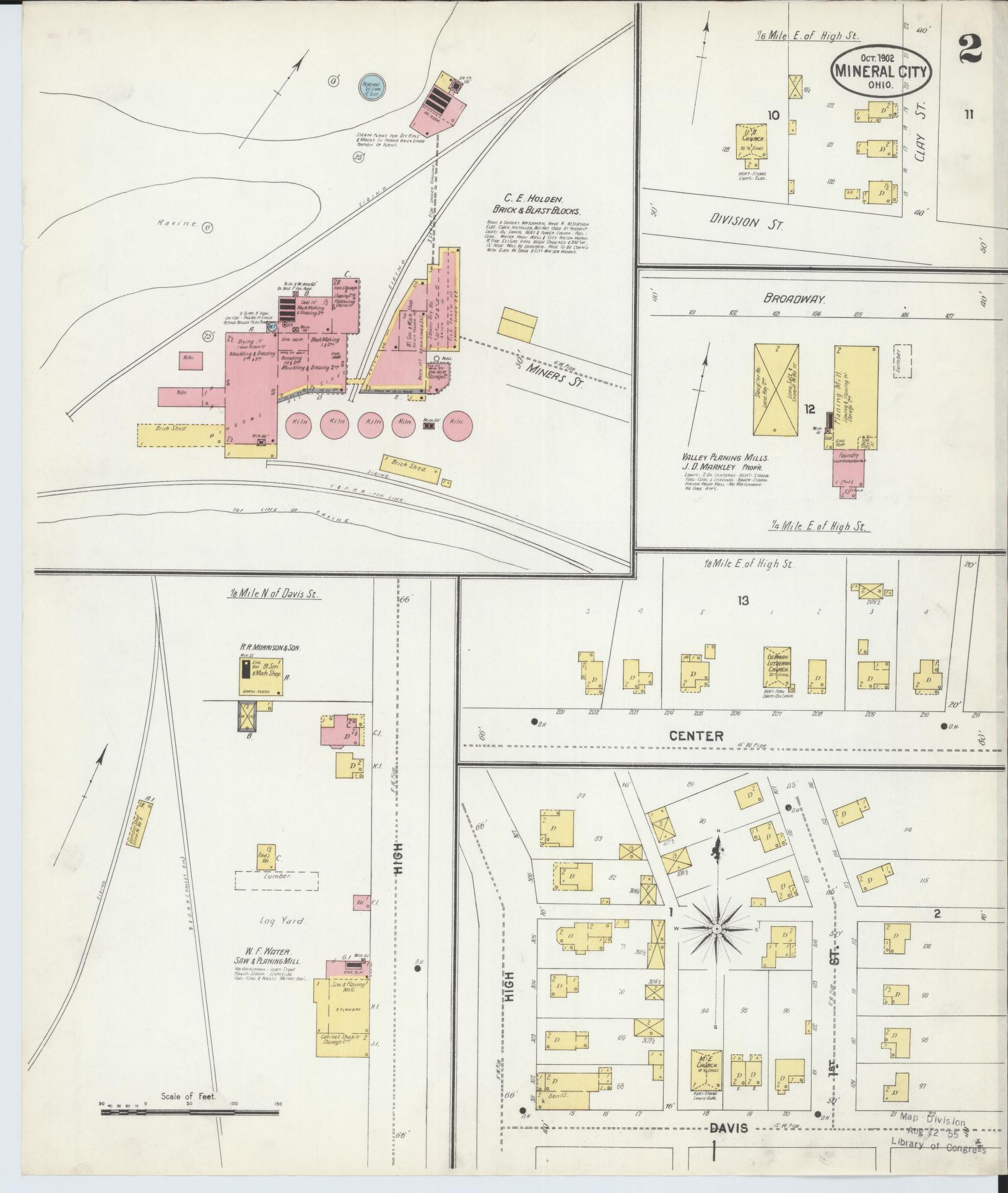 Sanborn Fire Insurance Map from Mineral City, Tuscarawas County, Ohio (1902), Sheet #0002 - Complete Map Set gallery image, historic Sanborn map, vintage wall art, Ohio Ohio