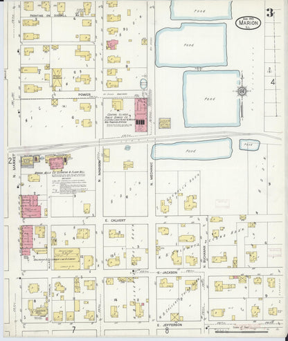 Sanborn Fire Insurance Map from Marion, Williamson County, Illinois (1913), Sheet #0003 - Complete Map Set gallery image, historic Sanborn map, vintage wall art, Illinois Illinois
