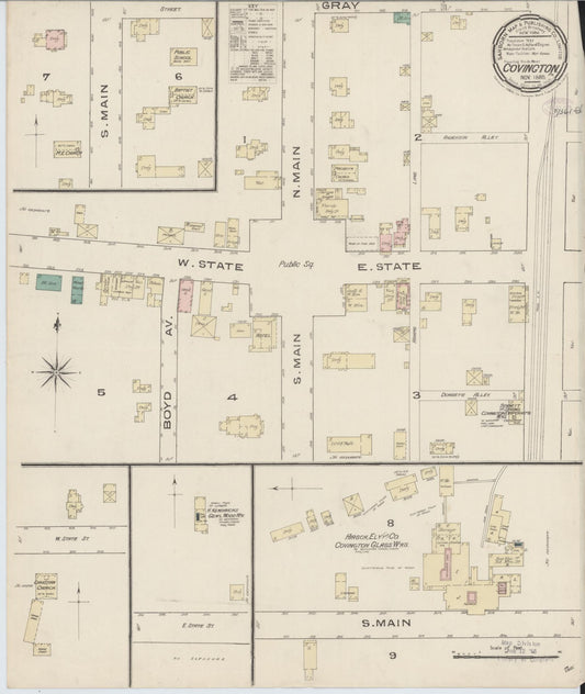 Sanborn Fire Insurance Map from Covington, Tioga County, Pennsylvania (1885), Sheet #0001 - Historic Sanborn Fire Insurance Map Print, vintage old map wall art, antique decor, genealogy gift, Pennsylvania Pennsylvania map