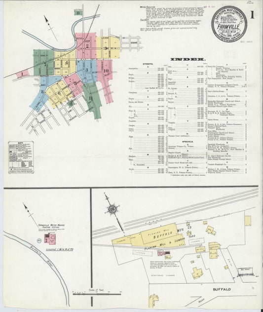 Sanborn Fire Insurance Map from Farmville, Prince Edward County, Virginia. (1910) – Historic Sanborn Fire Insurance Map Print
