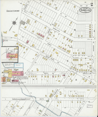 Sanborn Fire Insurance Map from Dunellen, Middlesex County, New Jersey (1919), Sheet #0002 - Complete Map Set gallery image, historic Sanborn map, vintage wall art, New Jersey New Jersey