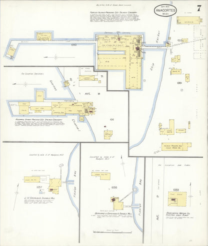 Sanborn Fire Insurance Map from Anacortes, Skagit County, Washington (1903), Sheet #0007 - Complete Map Set gallery image, historic Sanborn map, vintage wall art, Washington Washington