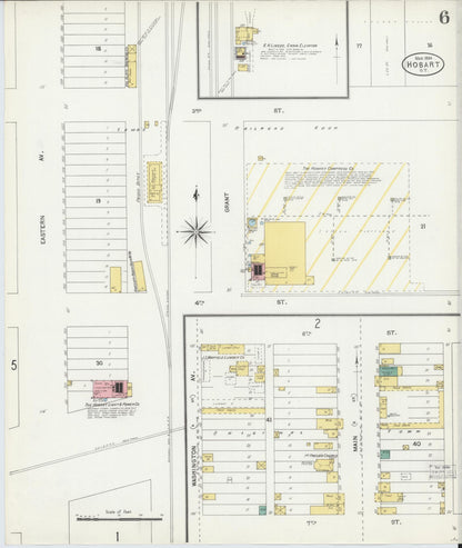Sanborn Fire Insurance Map from Hobart, Kiowa County, Oklahoma (1904), Sheet #0006 - Complete Map Set gallery image, historic Sanborn map, vintage wall art, Oklahoma Oklahoma