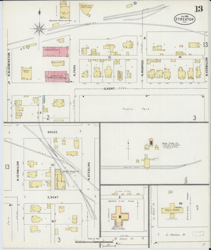 Sanborn Fire Insurance Map from Streator, La Salle County, Illinois (1898), Sheet #0013 - Historic Sanborn Fire Insurance Map Print, vintage old map wall art, antique decor, genealogy gift, Illinois Illinois map