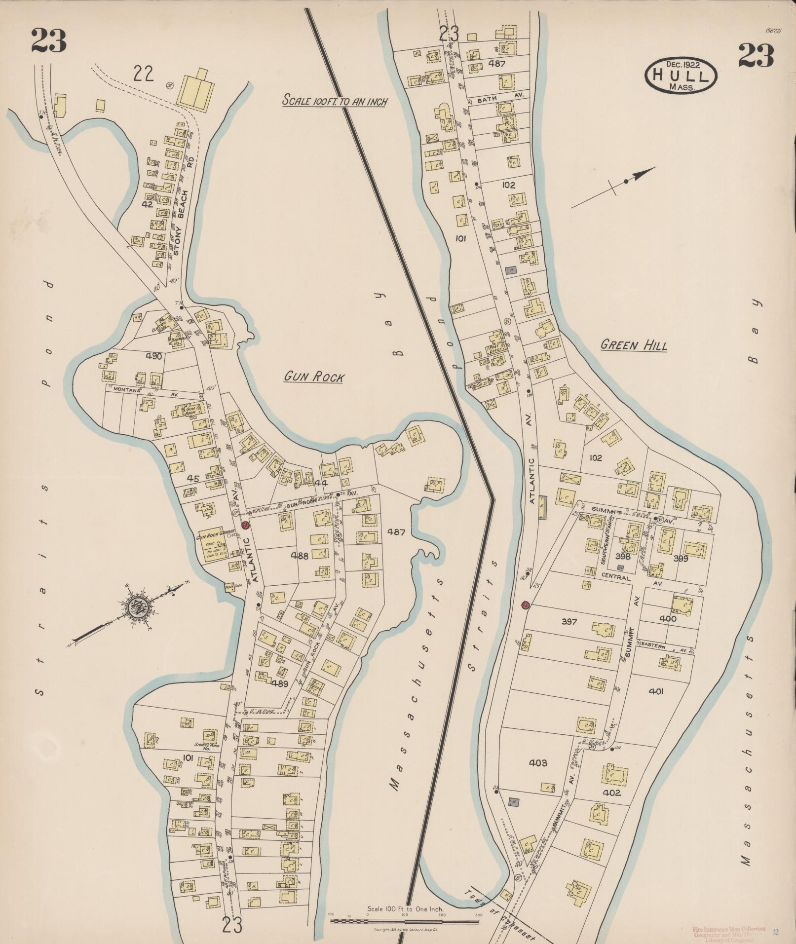 Sanborn Fire Insurance Map from Hull, Plymouth County, Massachusetts (1922), Sheet #0023 - Complete Map Set gallery image, historic Sanborn map, vintage wall art, Massachusetts Massachusetts