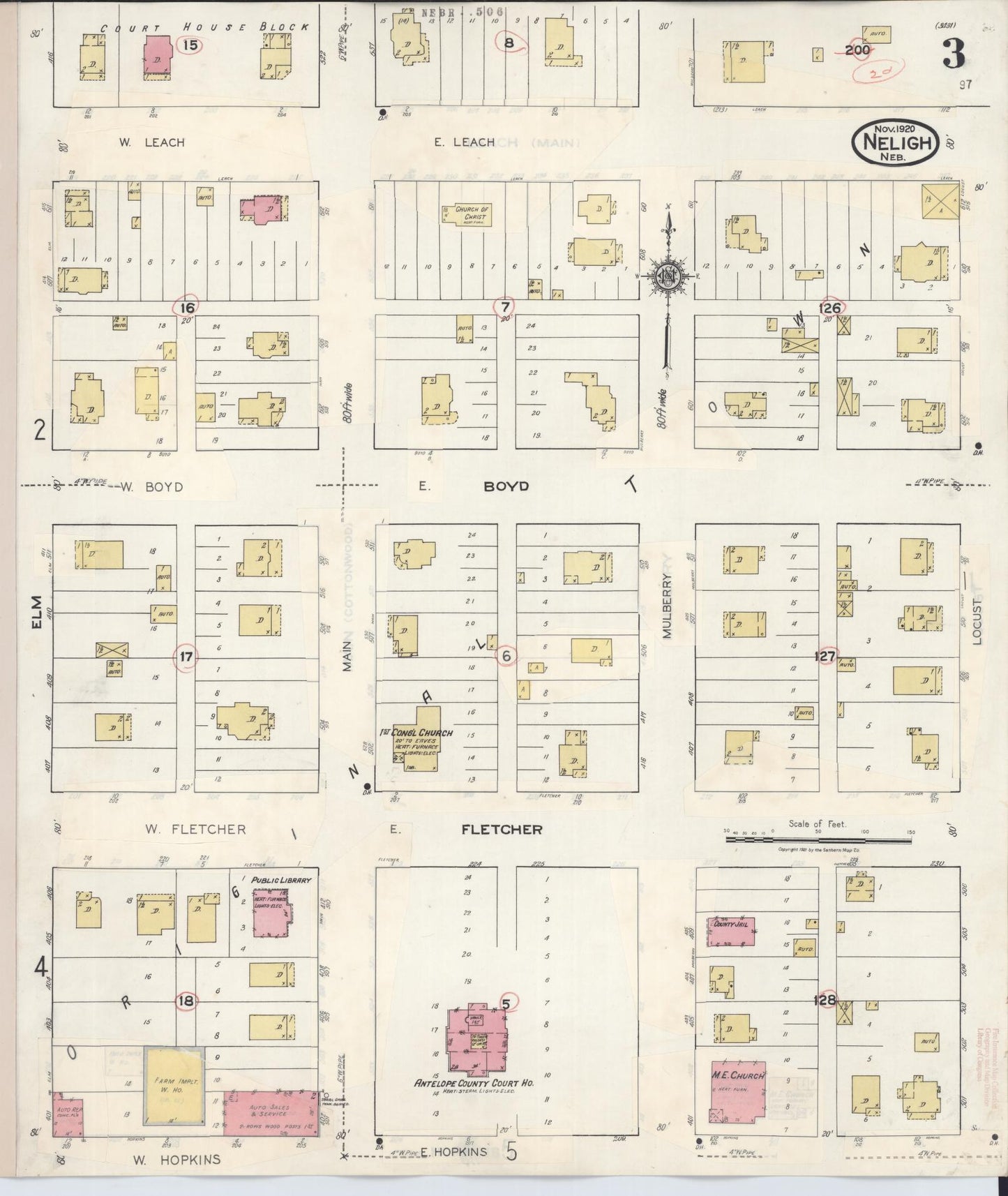 Sanborn Fire Insurance Map from Neligh, Antelope County, Nebraska (1934), Sheet #0003 - Complete Map Set gallery image, historic Sanborn map, vintage wall art, Nebraska Nebraska