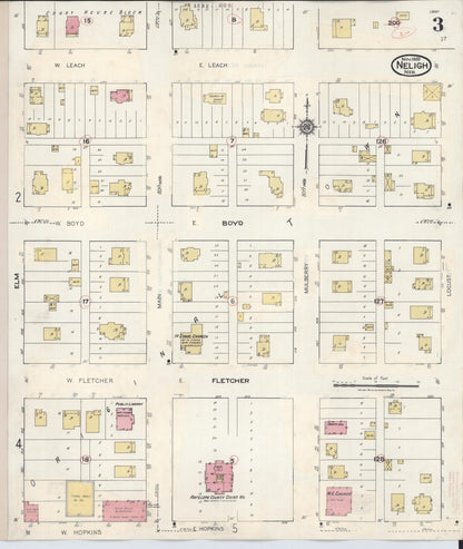 Sanborn Fire Insurance Map from Neligh, Antelope County, Nebraska (1934), Sheet #0003 - Complete Map Set gallery image, historic Sanborn map, vintage wall art, Nebraska Nebraska