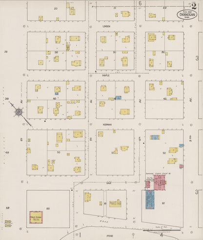 Sanborn Fire Insurance Map from Okanogan, Okanogan County, Washington (1922), Sheet #0002 - Complete Map Set gallery image, historic Sanborn map, vintage wall art, Washington Washington