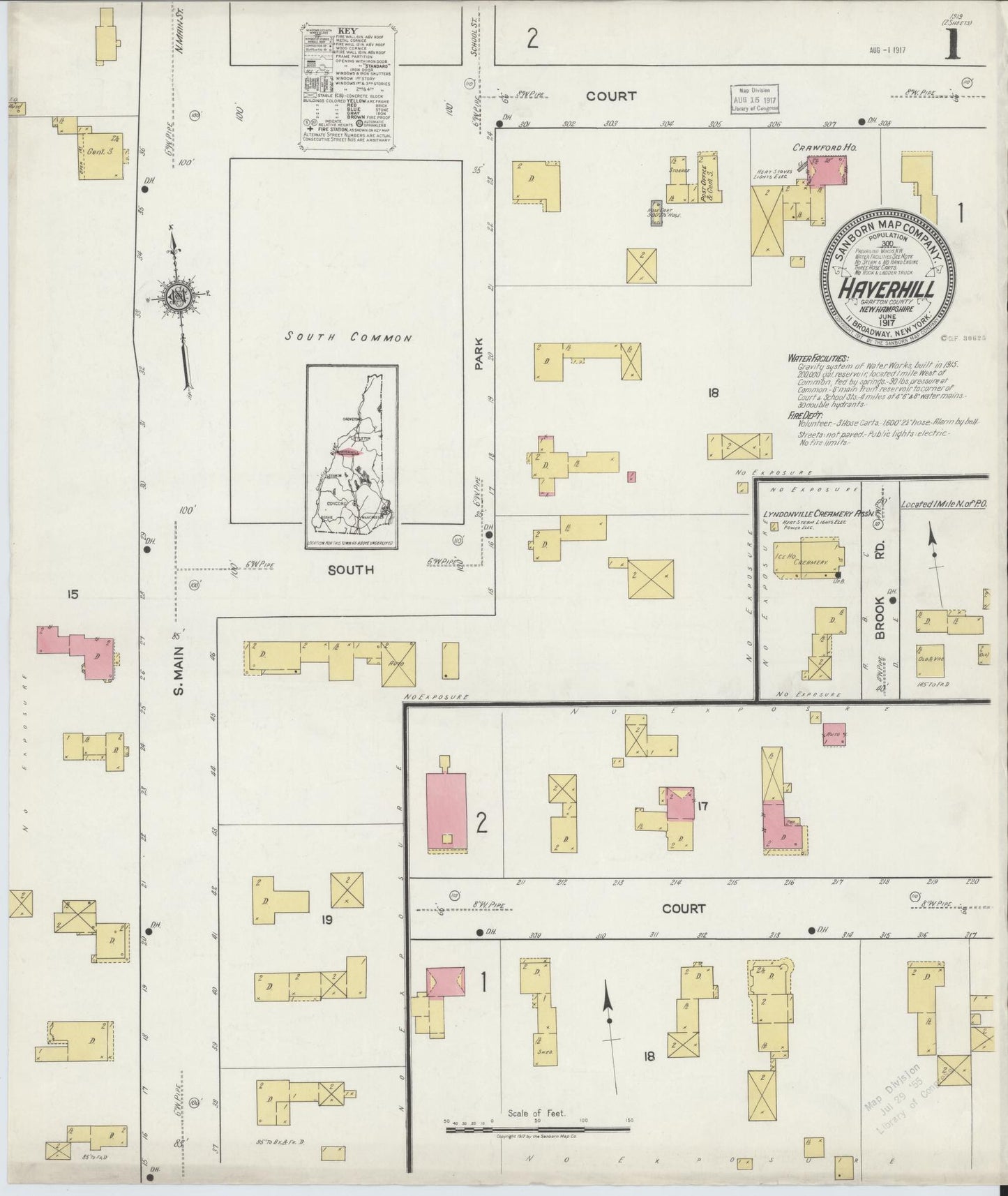 Sanborn Fire Insurance Map from Haverhill, Grafton County, New Hampshire. (1917) – Historic Sanborn Fire Insurance Map Print