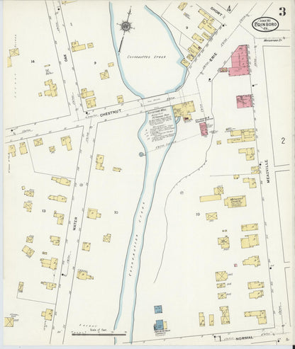 Sanborn Fire Insurance Map from Edinboro, Erie County, Pennsylvania (1911), Sheet #0003 - Historic Sanborn Fire Insurance Map Print, vintage old map wall art, antique decor, genealogy gift, Pennsylvania Pennsylvania map