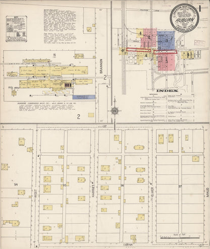 Sanborn Fire Insurance Map from Auburn [see also Slaughter], King County, Washington (1910), Sheet #0001 - Complete Map Set gallery image, historic Sanborn map, vintage wall art, Washington Washington