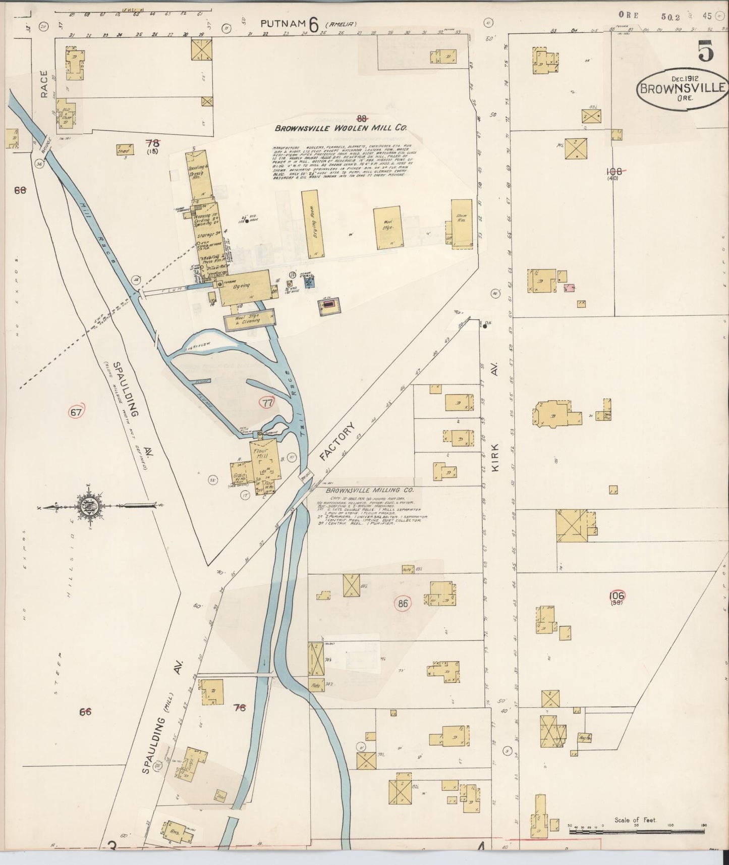 Sanborn Fire Insurance Map from Brownsville, Linn County, Oregon (1912), Sheet #0005 - Complete Map Set gallery image, historic Sanborn map, vintage wall art, Oregon Oregon