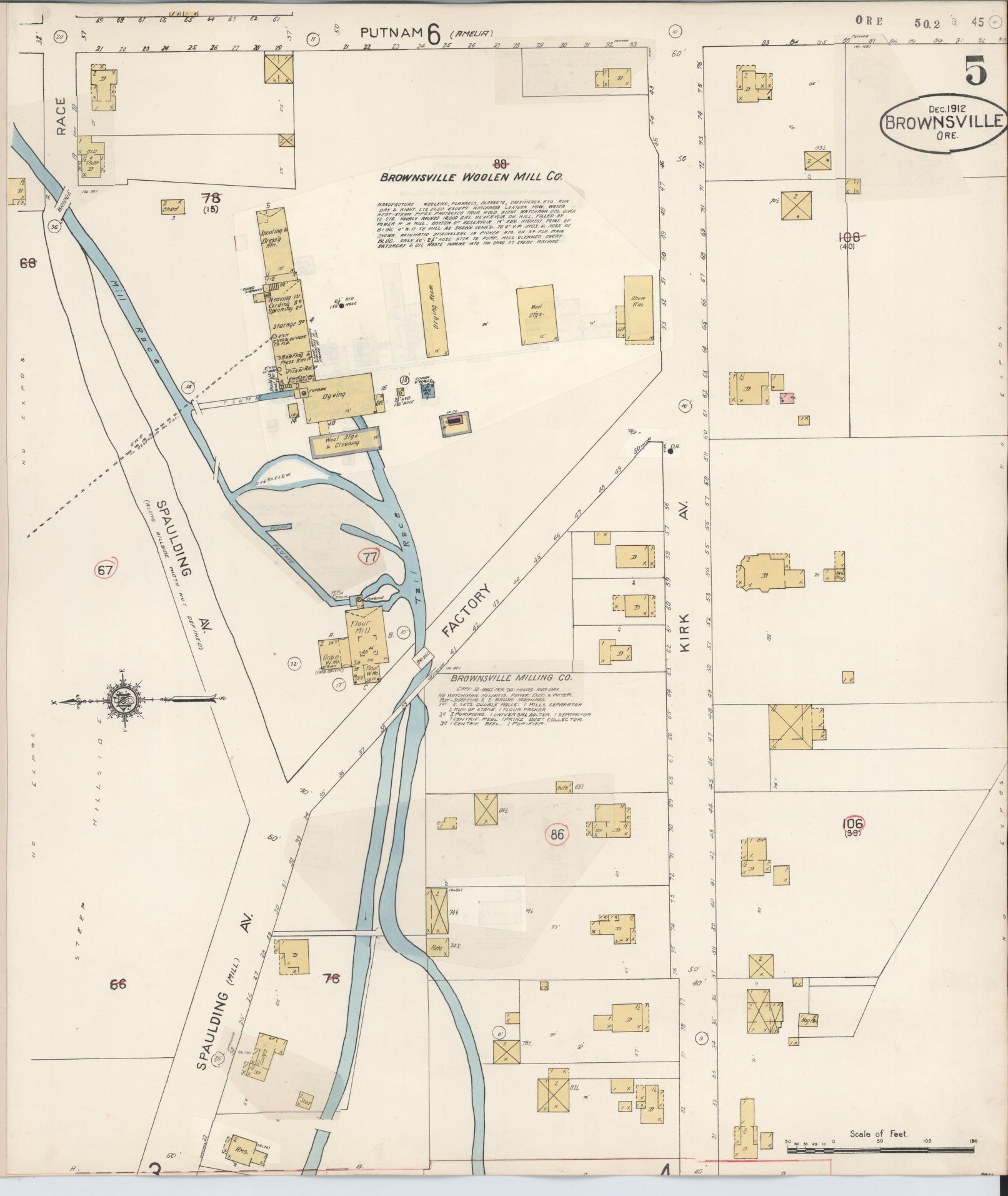 Sanborn Fire Insurance Map from Brownsville, Linn County, Oregon (1912), Sheet #0005 - Complete Map Set gallery image, historic Sanborn map, vintage wall art, Oregon Oregon