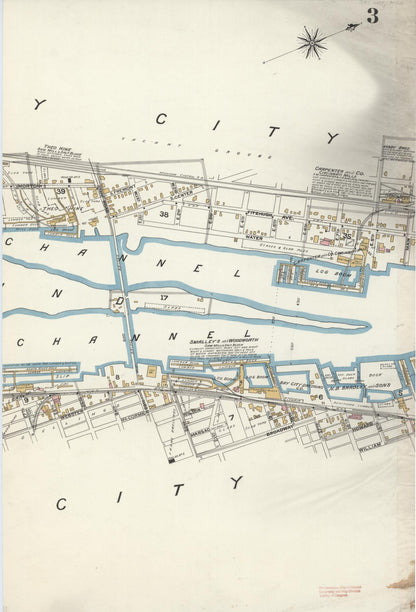 Sanborn Fire Insurance Map from Bay City, Bay County, Michigan (1895), Sheet #0003 - Complete Map Set gallery image, historic Sanborn map, vintage wall art, Michigan Michigan