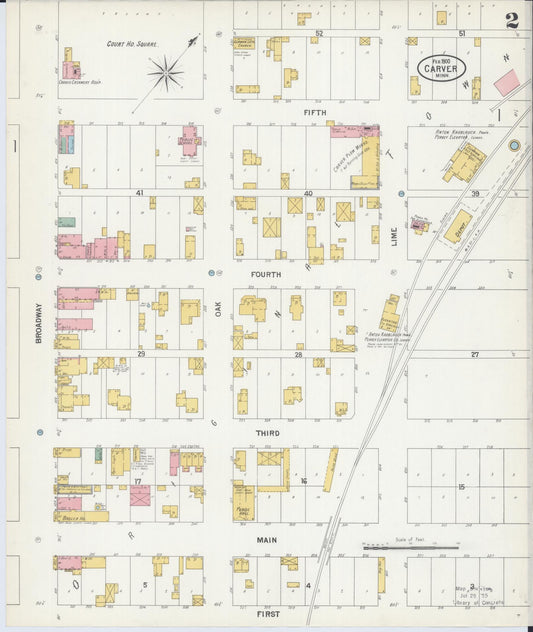 Sanborn Fire Insurance Map from Carver, Carver County, Minnesota (1900), Sheet #0002 - Historic Sanborn Fire Insurance Map Print, vintage old map wall art, antique decor, genealogy gift, Minnesota Minnesota map