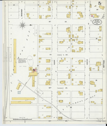 Sanborn Fire Insurance Map from Leipsic, Putnam County, Ohio (1900), Sheet #0005 - Historic Sanborn Fire Insurance Map Print, vintage old map wall art, antique decor, genealogy gift, Ohio Ohio map