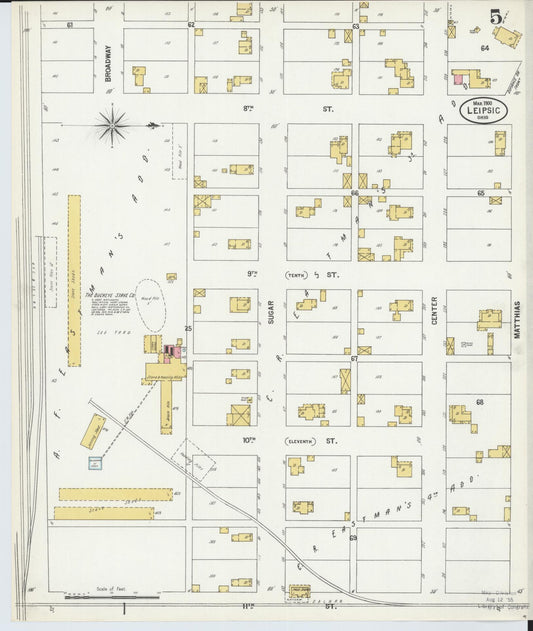 Sanborn Fire Insurance Map from Leipsic, Putnam County, Ohio (1900), Sheet #0005 - Historic Sanborn Fire Insurance Map Print, vintage old map wall art, antique decor, genealogy gift, Ohio Ohio map