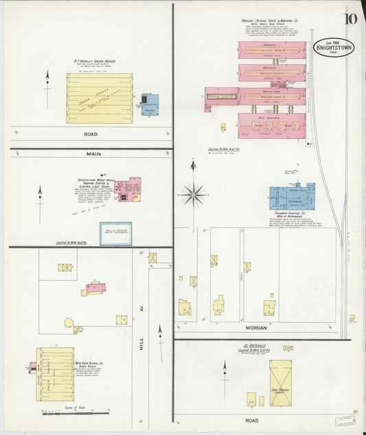 Sanborn Fire Insurance Map from Knightstown, Henry County, Indiana (1909), Sheet #0010 - Historic Sanborn Fire Insurance Map Print, vintage old map wall art, antique decor, genealogy gift, Indiana Indiana map