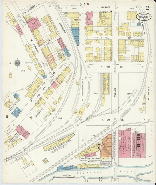 Sanborn Fire Insurance Map from Shamokin, Northumberland County, Pennsylvania (1913), Sheet #0002 - Historic Sanborn Fire Insurance Map Print, vintage old map wall art, antique decor, genealogy gift, Pennsylvania Pennsylvania map
