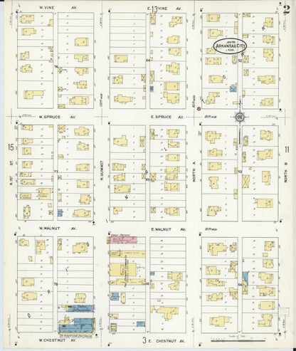 Sanborn Fire Insurance Map from Arkansas City, Cowley County, Kansas (1912), Sheet #0002 - Complete Map Set gallery image, historic Sanborn map, vintage wall art, Arkansas Arkansas