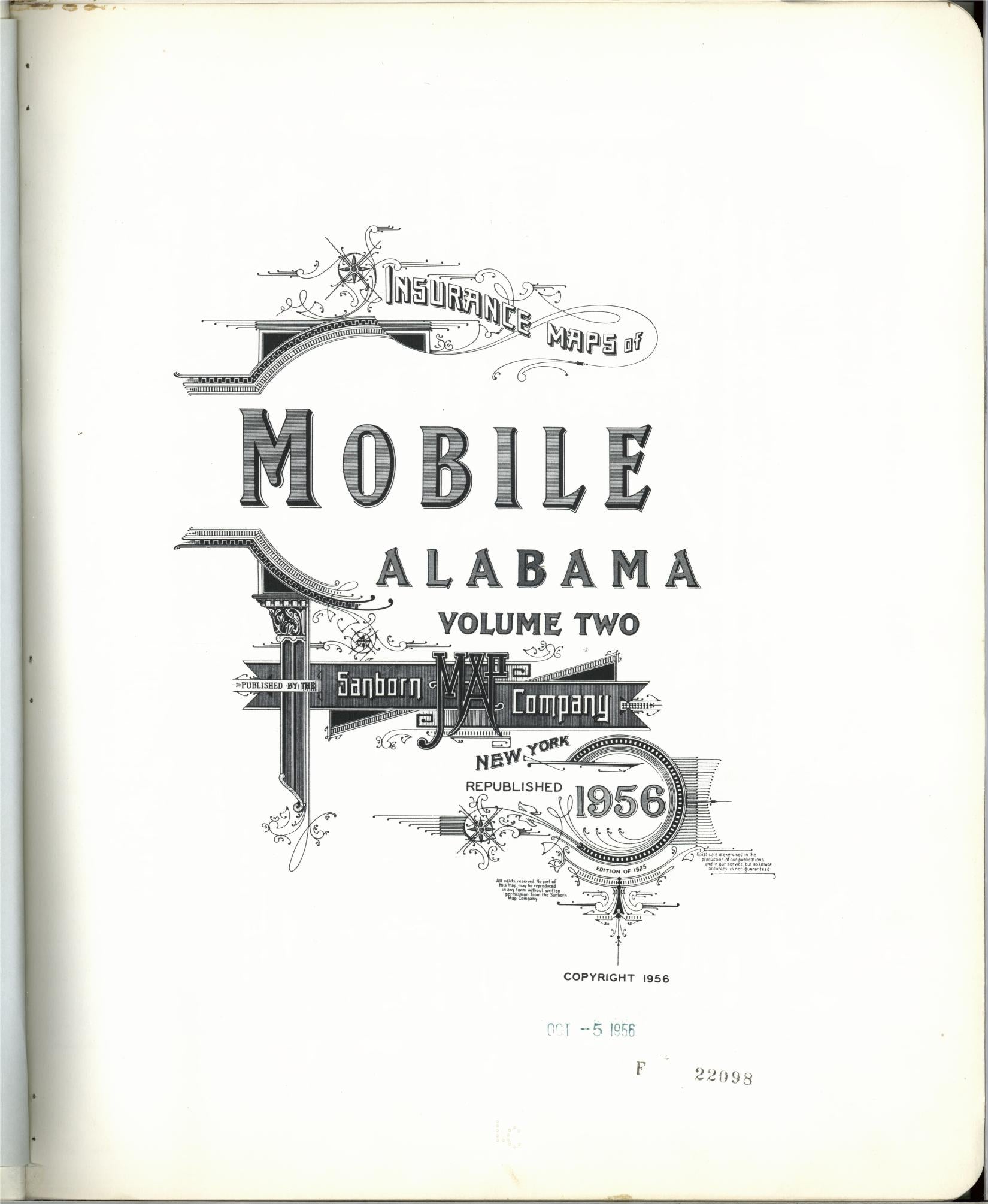 Sanborn Fire Insurance Map from Mobile, Mobile County, Alabama (1956), Sheet #0001 - Historic Sanborn Fire Insurance Map Print, vintage old map wall art, antique decor, genealogy gift, Alabama Alabama map