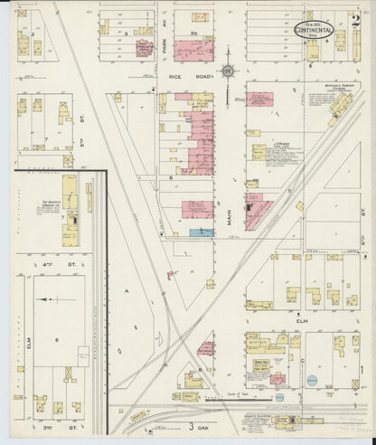 Sanborn Fire Insurance Map from Continental, Putnam County, Ohio (1915), Sheet #0002 - Historic Sanborn Fire Insurance Map Print, vintage old map wall art, antique decor, genealogy gift, Ohio Ohio map