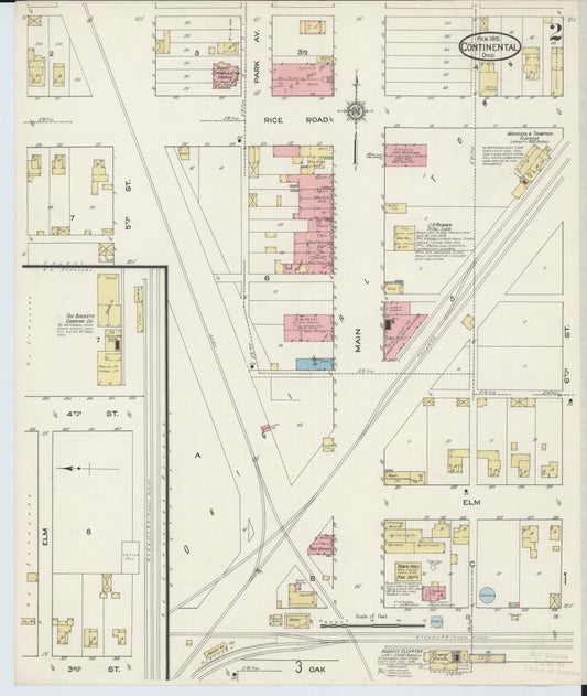 Sanborn Fire Insurance Map from Continental, Putnam County, Ohio (1915), Sheet #0002 - Historic Sanborn Fire Insurance Map Print, vintage old map wall art, antique decor, genealogy gift, Ohio Ohio map