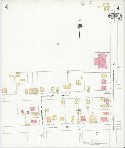 Sanborn Fire Insurance Map from Moundsville, Marshall County, West Virginia (1923), Sheet #0004 - Complete Map Set gallery image, historic Sanborn map, vintage wall art, West Virginia West Virginia