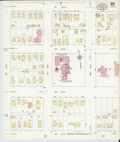 Sanborn Fire Insurance Map from Fargo, Cass County, North Dakota (1910), Sheet #0019 - Complete Map Set gallery image, historic Sanborn map, vintage wall art, North Dakota North Dakota