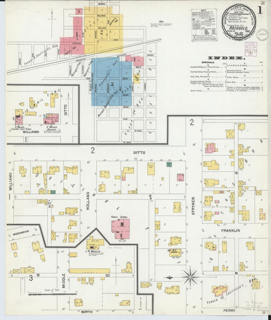 Sanborn Fire Insurance Map from Archbold, Fulton County, Ohio (1901), Sheet #0001 - Complete Map Set gallery image, historic Sanborn map, vintage wall art, Ohio Ohio