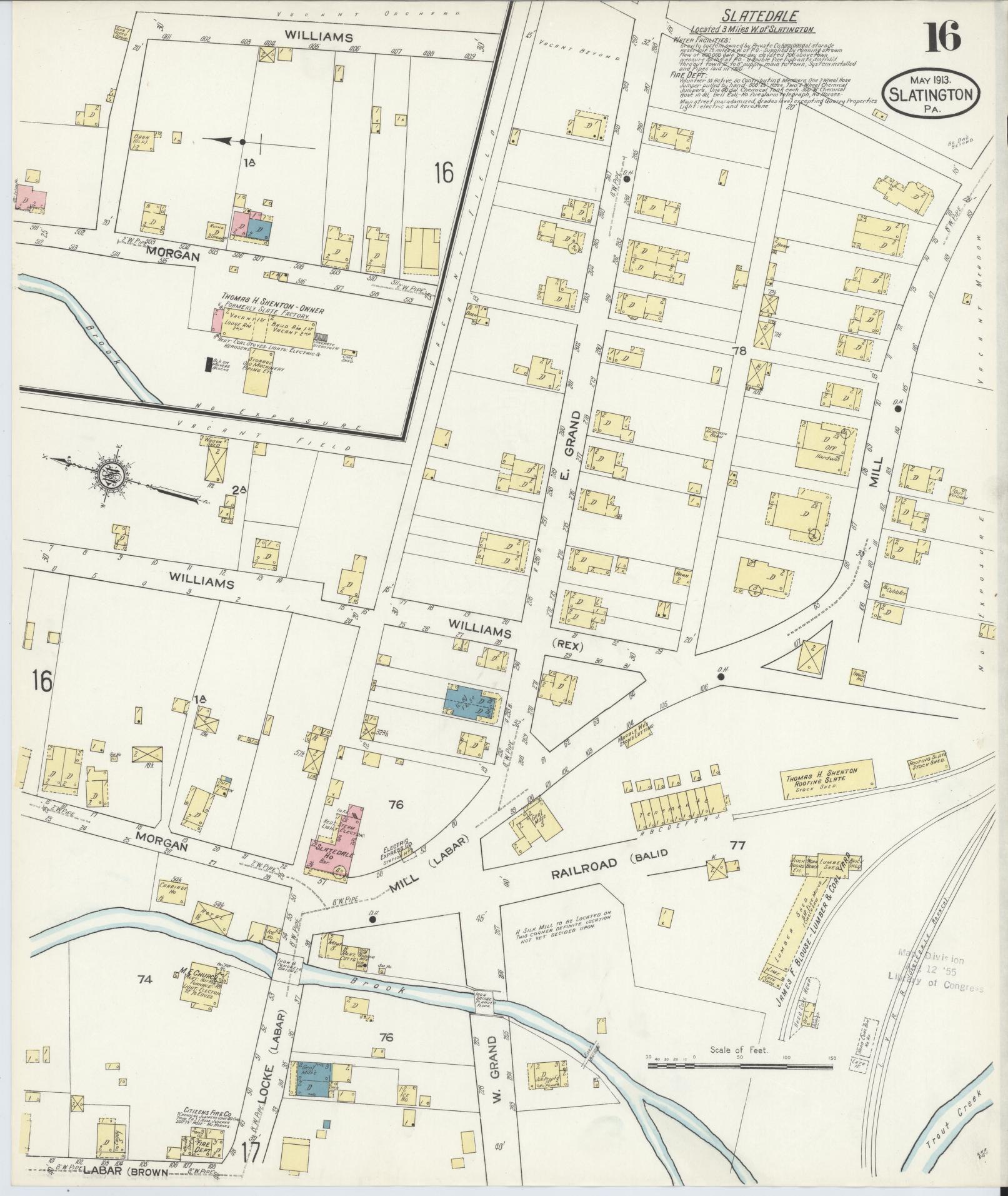 Sanborn Fire Insurance Map from Slatington, Lehigh County, Pennsylvania (1913), Sheet #0016 - Complete Map Set gallery image, historic Sanborn map, vintage wall art, Pennsylvania Pennsylvania