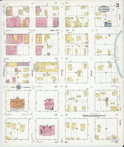 Sanborn Fire Insurance Map from Jackson, Jackson County, Minnesota (1917), Sheet #0003 - Complete Map Set gallery image, historic Sanborn map, vintage wall art, Minnesota Minnesota