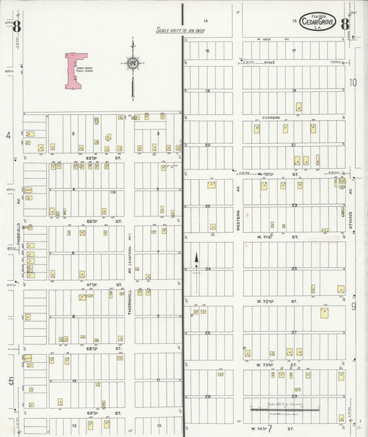 Sanborn Fire Insurance Map from Cedar Grove, Caddo Parish, Louisiana (1924), Sheet #0008 - Historic Sanborn Fire Insurance Map Print, vintage old map wall art, antique decor, genealogy gift, Louisiana Louisiana map