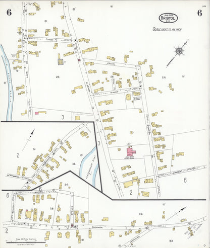 Sanborn Fire Insurance Map from Bristol, Grafton County, New Hampshire (1923), Sheet #0006 - Complete Map Set gallery image, historic Sanborn map, vintage wall art, New Hampshire New Hampshire
