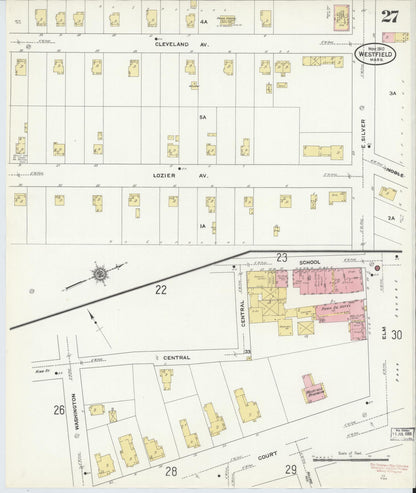 Sanborn Fire Insurance Map from Westfield, Hampden County, Massachusetts (1910), Sheet #0027 - Complete Map Set gallery image, historic Sanborn map, vintage wall art, Massachusetts Massachusetts