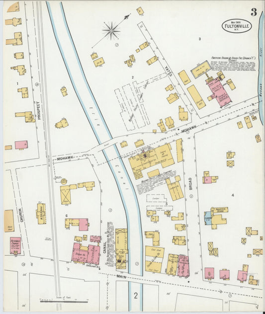 Sanborn Fire Insurance Map from Fultonville, Montgomery County, New York (1900), Sheet #0003 - Historic Sanborn Fire Insurance Map Print, vintage old map wall art, antique decor, genealogy gift, New York New York map