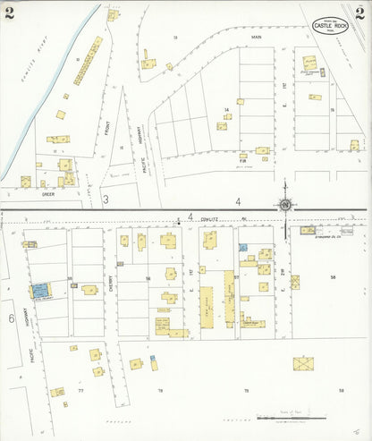 Sanborn Fire Insurance Map from Castle Rock, Cowlitz County, Washington (1928), Sheet #0002 - Complete Map Set gallery image, historic Sanborn map, vintage wall art, Washington Washington