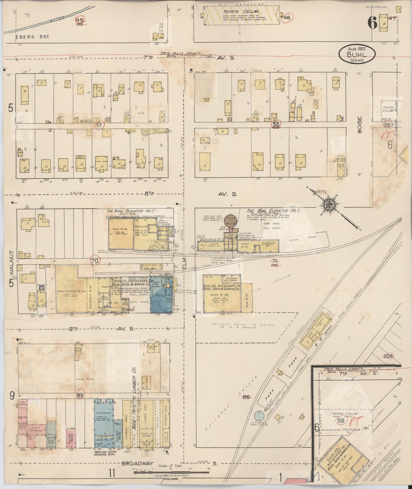 Sanborn Fire Insurance Map from Buhl, Twin Falls County, Idaho (1940), Sheet #0006 - Complete Map Set gallery image, historic Sanborn map, vintage wall art, Falls Idaho