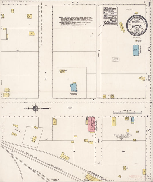Sanborn Fire Insurance Map from Victor, Teton County, Idaho (1921), Sheet #0001 - Historic Sanborn Fire Insurance Map Print, vintage old map wall art, antique decor, genealogy gift, Idaho Idaho map