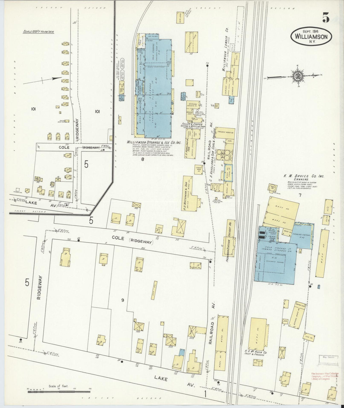 Sanborn Fire Insurance Map from Williamson, Wayne County, New York (1914), Sheet #0005 - Complete Map Set gallery image, historic Sanborn map, vintage wall art, New York New York