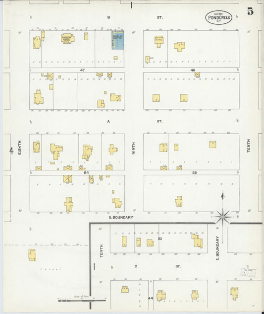Sanborn Fire Insurance Map from Pond Creek, Grant County, Oklahoma (1901), Sheet #0005 - Historic Sanborn Fire Insurance Map Print, vintage old map wall art, antique decor, genealogy gift, Oklahoma Oklahoma map