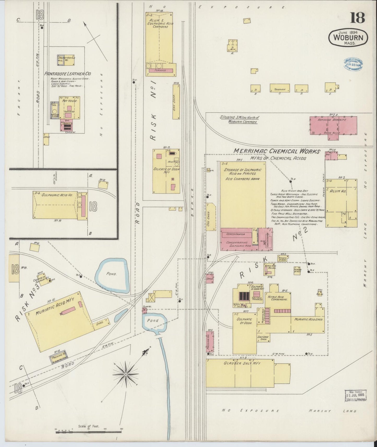 Sanborn Fire Insurance Map from Woburn, Middlesex County, Massachusetts (1894), Sheet #0018 - Complete Map Set gallery image, historic Sanborn map, vintage wall art, Massachusetts Massachusetts