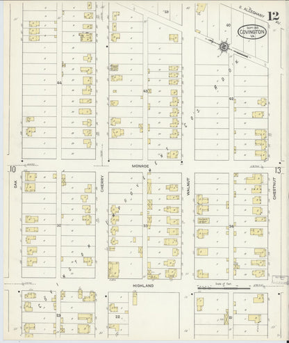 Sanborn Fire Insurance Map from Covington, Independent Cities, Virginia (1913), Sheet #0012 - Complete Map Set gallery image, historic Sanborn map, vintage wall art, Virginia Virginia