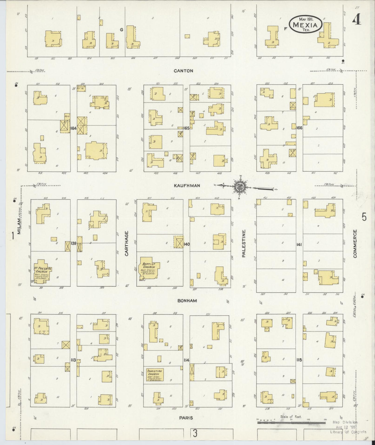 Sanborn Fire Insurance Map from Mexia, Limestone County, Texas (1911), Sheet #0004 - Complete Map Set gallery image, historic Sanborn map, vintage wall art, Texas Texas