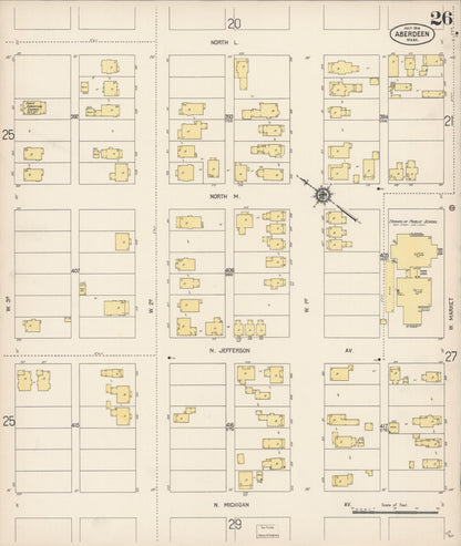 Sanborn Fire Insurance Map from Aberdeen, Grays Harbor County, Washington (1914), Sheet #0026 - Complete Map Set gallery image, historic Sanborn map, vintage wall art, Washington Washington