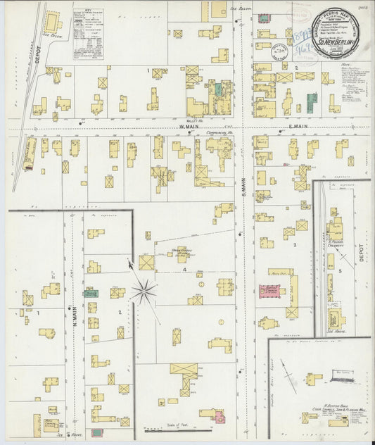 Sanborn Fire Insurance Map from South New Berlin, Chenango County, New York (1899), Sheet #0001 - Historic Sanborn Fire Insurance Map Print, vintage old map wall art, antique decor, genealogy gift, New York New York map