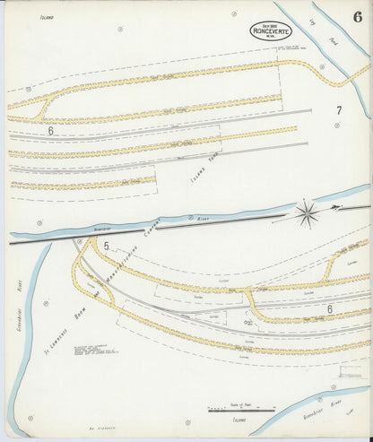 Sanborn Fire Insurance Map from Ronceverte, Greenbrier County, West Virginia (1905), Sheet #0006 - Complete Map Set gallery image, historic Sanborn map, vintage wall art, West Virginia West Virginia