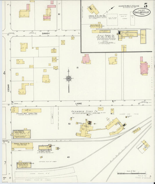 Sanborn Fire Insurance Map from Shelbyville, Bedford County, Tennessee (1910), Sheet #0005 - Historic Sanborn Fire Insurance Map Print, vintage old map wall art, antique decor, genealogy gift, Tennessee Tennessee map
