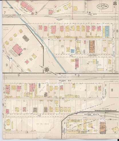 Sanborn Fire Insurance Map from Clifton, Greenlee County, Arizona (1948), Sheet #0008 - Complete Map Set gallery image, historic Sanborn map, vintage wall art, Arizona Arizona